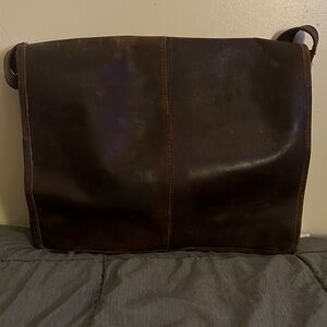 Classic Brown Leather Messenger Bag